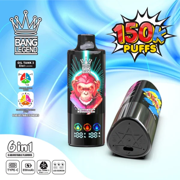 150k Puffs Vaper Bang Legend 150000 Disposable Vape 6 in 1 EU Warehouse 15 150k Puffs Vaper Bang Legend 150000 Disposable Vape 6 in 1 EU Warehouse