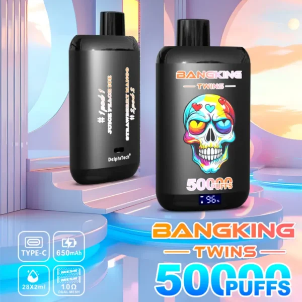 2 in 1 Vaper Bang King Twins 50k Puffs 50000 Dispposable Vape Free Shipping