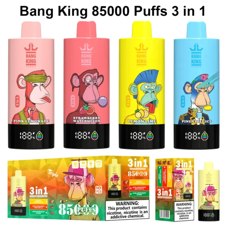 3 in 1 Vaper Bang King 85000 Puffs 85k Disposable Vape Wholesale Free Shipping