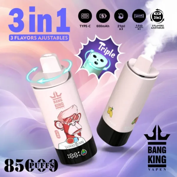 3 in 1 Vaper Bang King 85000 Puffs 85k Disposable Vape Wholesale Free Shipping
