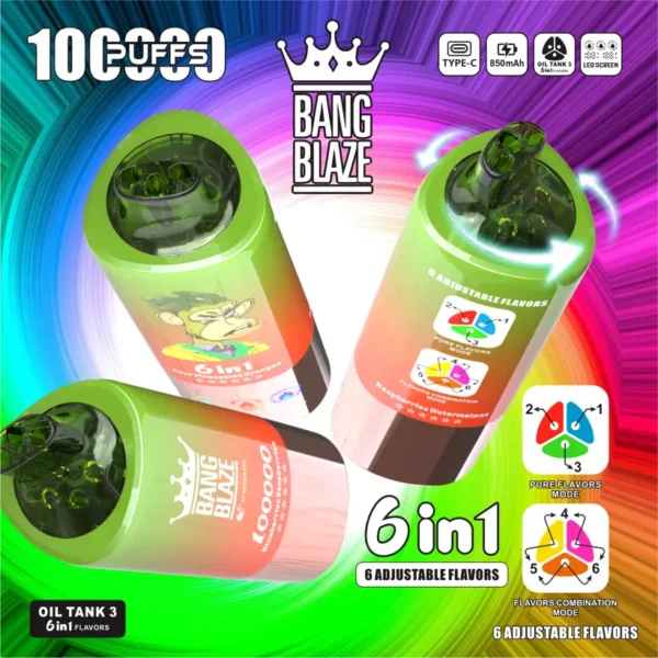 Bang Blaze 100k Puffs 100000 Disposable Vape 6 in 1 Free Shipping EU Warehouse