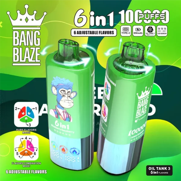 Bang Blaze 100k Puffs 100000 Disposable Vape 6 in 1 Free Shipping EU Warehouse