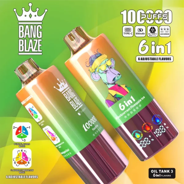 Bang Blaze 100k Puffs 100000 Disposable Vape 6 in 1 Free Shipping EU Warehouse
