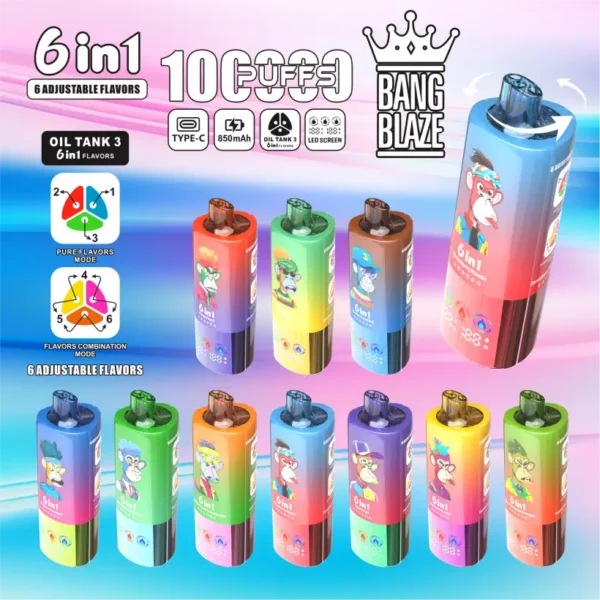 Bang Blaze 100k Puffs 100000 Disposable Vape 6 in 1 Free Shipping EU Warehouse