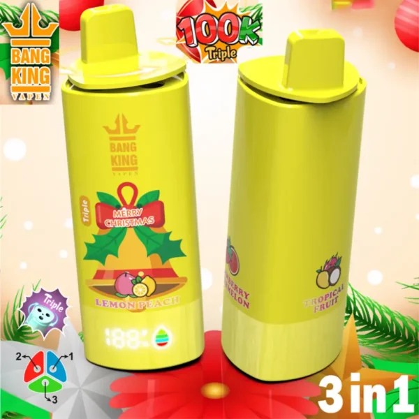 Bang King 100k Puffs Vape 3 in 1 Triple Merry Christams Gift Box 12 Flavors