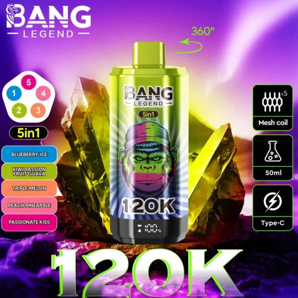 Bang Legend 120000 Puffs Retail Vape 5 in 1 Buy 2 Pieces Sample Order