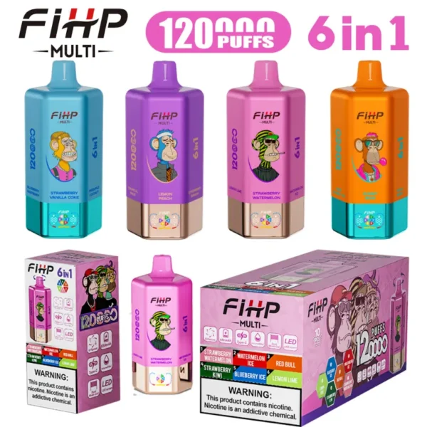 FIHP 120K Puffs 6 in 1 Disposable Vape 120000 Wholesale Free Shipping