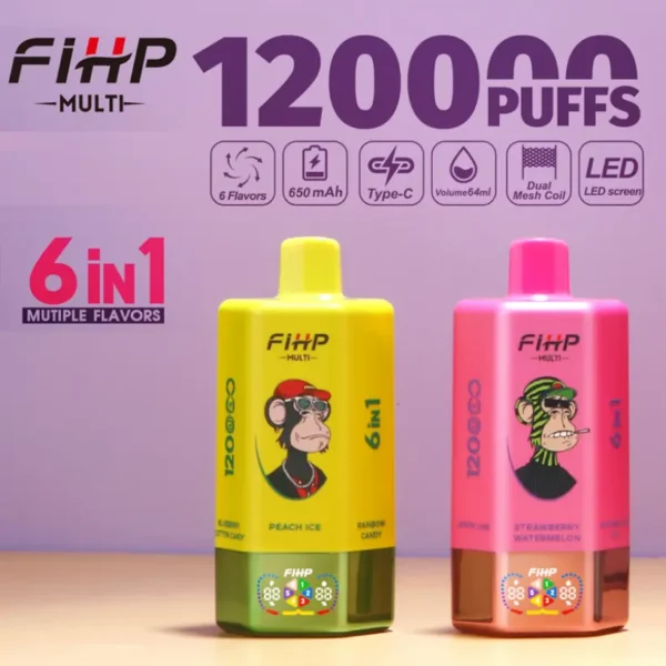 FIHP 120K Puffs 6 in 1 Disposable Vape 120000 Wholesale Free Shipping