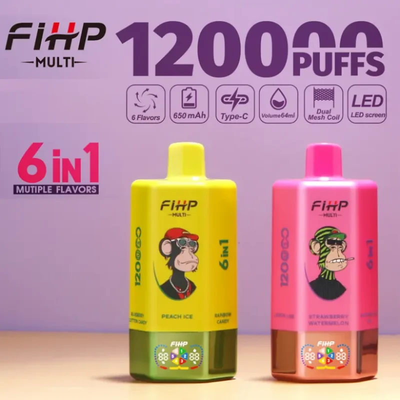 FIHP 120K 6-in-1 Disposable Vape EU: 120k Puffs, 6 Flavors, & Free 3-7 Day Shipping! 8 FIHP 120K Puffs 6 in 1 Disposable Vape 120000 Wholesale Free Shipping