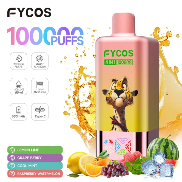 FYCOS 100K Puffs 4 in 1 Disposable Vape Free Shipping