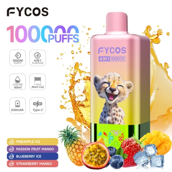 FYCOS 100K Puffs 4 in 1 Disposable Vape Free Shipping EU Warehouse