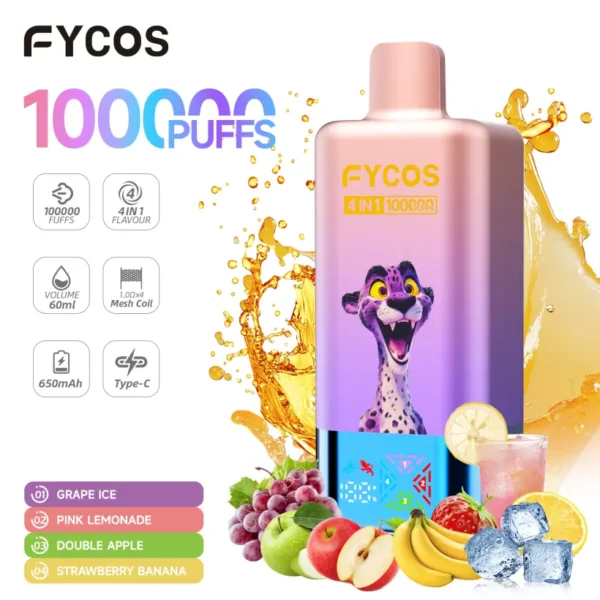 FYCOS 100K Puffs 4 in 1 Disposable Vape Free Shipping EU Warehouse