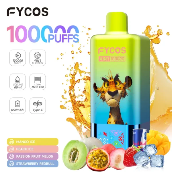 FYCOS 100K Puffs 4 in 1 Disposable Vape Free Shipping EU Warehouse