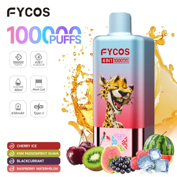 FYCOS 100K Puffs 4 in 1 Disposable Vape Free Shipping EU Warehouse