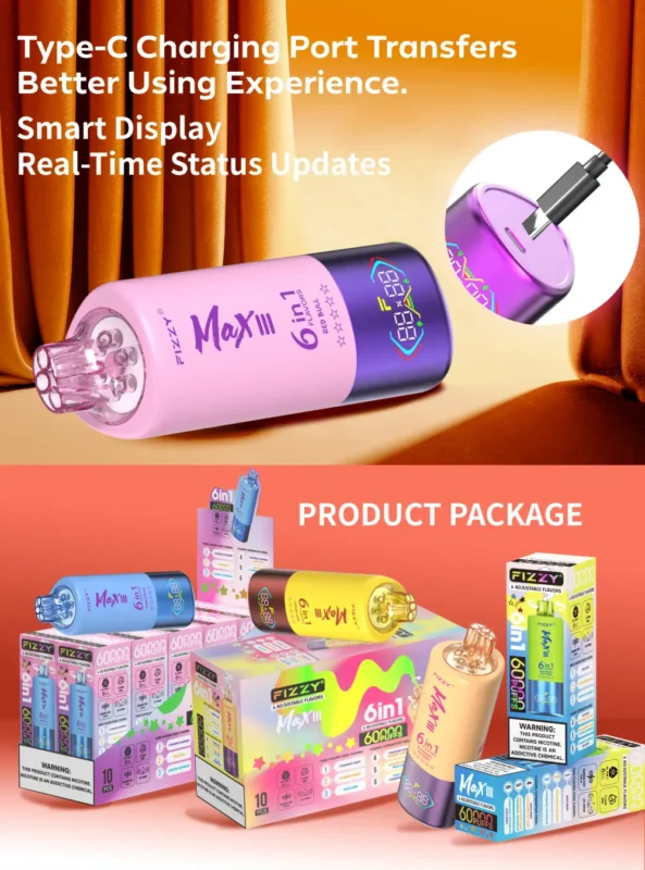Fizzy 60K Disposable Vape: The Ultimate 6-in-1 Flavor Experience for EU Vapers 2 Fizzy 60K Puffs 60000 Disposable Vape 6 in 1 Flavors Free Shipping EU Warehouse