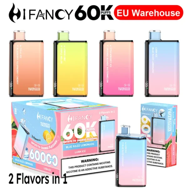 Hifancy 60000 Puffs Disposable Vape 2 in 1 Twin Max Free Shipping EU Warehouse