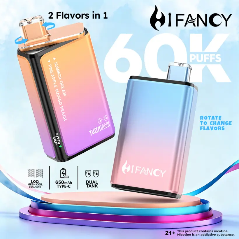 Hifancy 60000 Puffs Disposable Vape 2 in 1 Twin Max Free Shipping EU Warehouse 2 Hifancy 60000 Puffs Disposable Vape 2 in 1 Twin Max Free Shipping EU Warehouse
