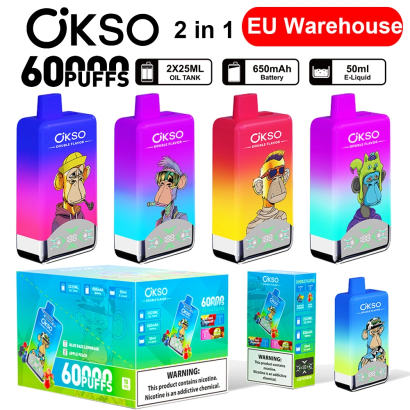 OKSO 60000 Puffs Double Flavor 2 in 1 Disposable Vape Free Shipping EU Warehouse 1 OKSO 60000 Puffs Double Flavor 2 in 1 Disposable Vape Free Shipping EU Warehouse