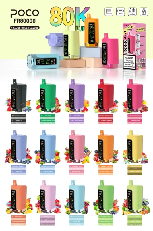 Vape Smarter in the EU: Why the POCO FR 80000 is Every Vaper’s New Obsession 2 POCO FR 80000 Puffs Disposable Vape 4 in 1 Flavors Free Shipping EU Warehouse