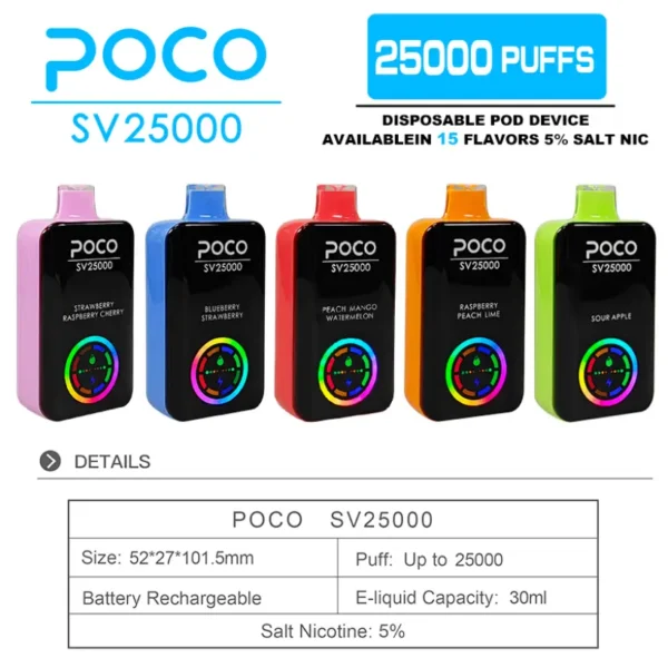 POCO SV 25000 Puffs Disposable Vape Wholesale Free Shipping EU Warehouse