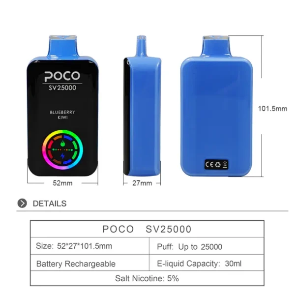 POCO SV 25000 Puffs Disposable Vape Wholesale Free Shipping EU Warehouse