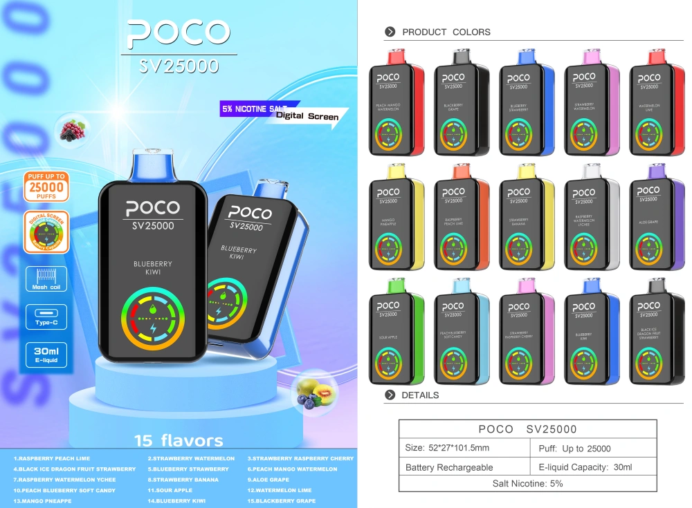 POCO SV 25000 Puffs Disposable Vape Wholesale Free Shipping EU Warehouse