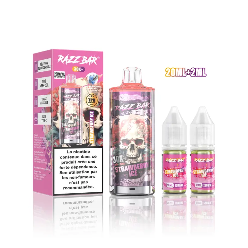 Puff 30000 Razz Bar 30k+ Puffs TPD Disposable Vape Wholesale Refillable with 20ml E-Liquid Free Shipping from EU 6 Puff 30000 Razz Bar 30k+ Puffs TPD Disposable Vape Wholesale Refillable with 20ml E-Liquid Free Shipping from EU
