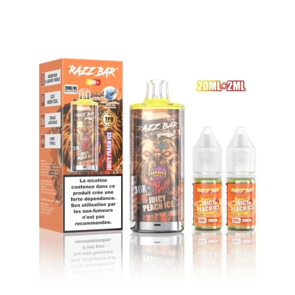 Puff 30000 Razz Bar 30k+ Puffs TPD Disposable Vape Wholesale Refillable with 20ml E-Liquid Free Shipping from EU