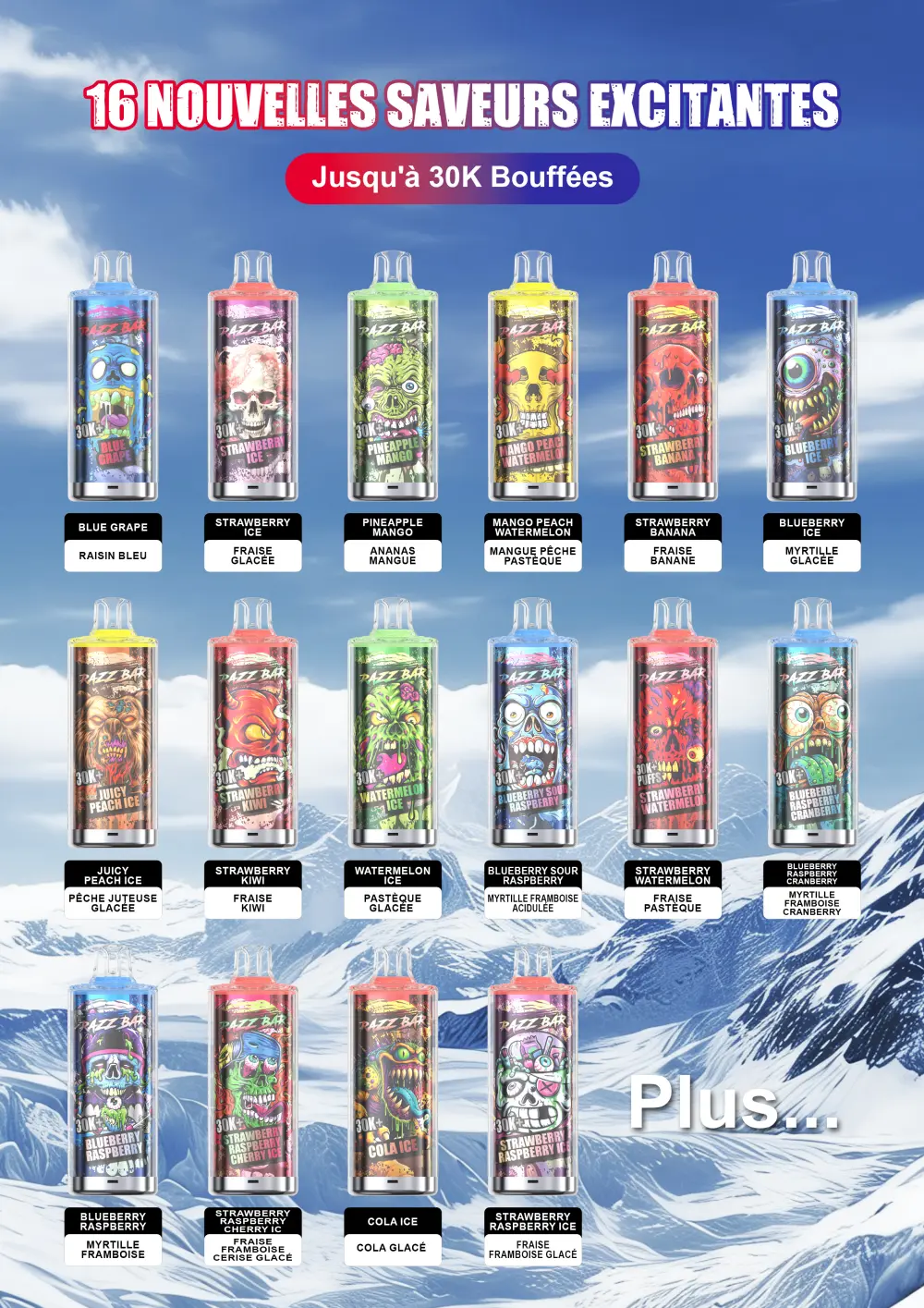 Puff 30000 Razz Bar 30k+ Puffs TPD Disposable Vape Wholesale Refillable with 20ml E-Liquid Free Shipping from EU