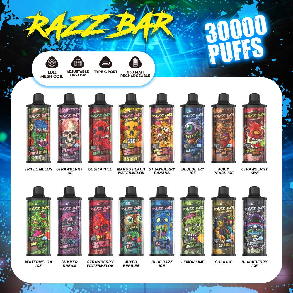 Razz Bar 30000 Puffs Disposable Vape Wholesale Crystal Free Shipping EU Warehouse