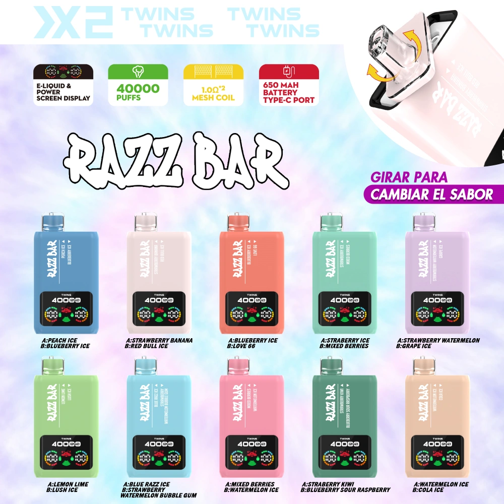 Razz Bar 40000 Puffs Disposable Vape 2 in 1 Flavors 40K Rechargeable Free Sipping EU Warehouse