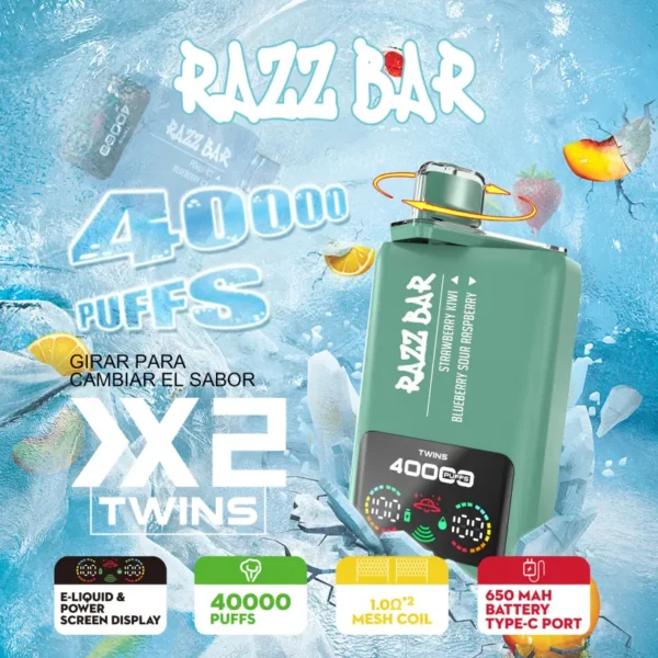 Razz Bar 40000 Puffs Disposable Vape 2 in 1 Flavors 40K Rechargeable Free Sipping EU Warehouse 10 Razz Bar 40000 Puffs Disposable Vape 2 in 1 Flavors 40K Rechargeable Free Sipping EU Warehouse