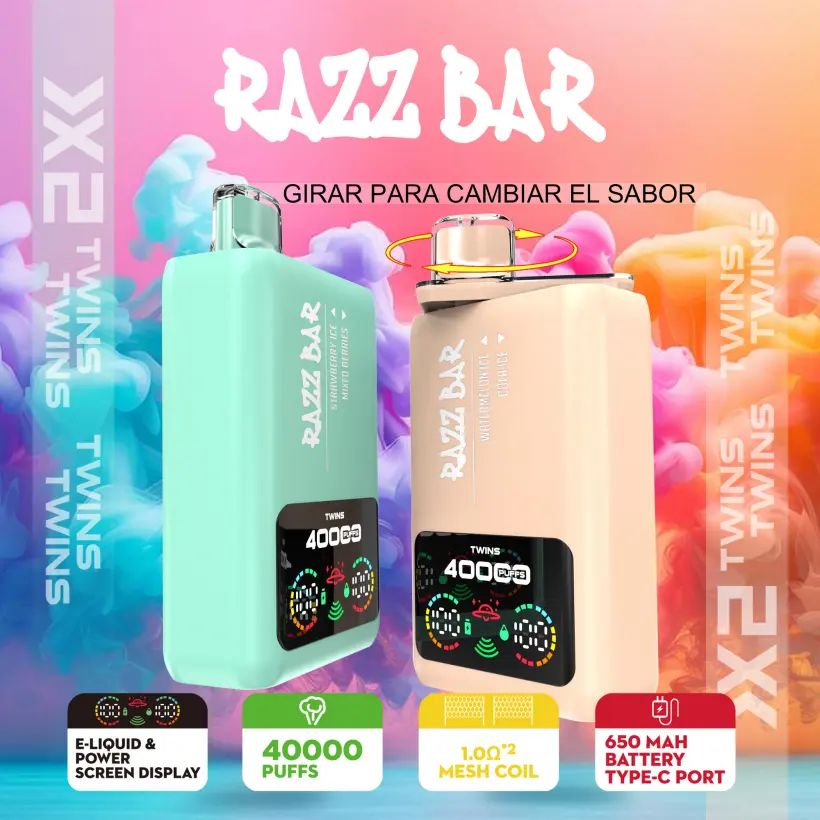 Razz Bar 40000 Puffs Disposable Vape 2 in 1 Flavors 40K Rechargeable Free Sipping EU Warehouse 5 Razz Bar 40000 Puffs Disposable Vape 2 in 1 Flavors 40K Rechargeable Free Sipping EU Warehouse