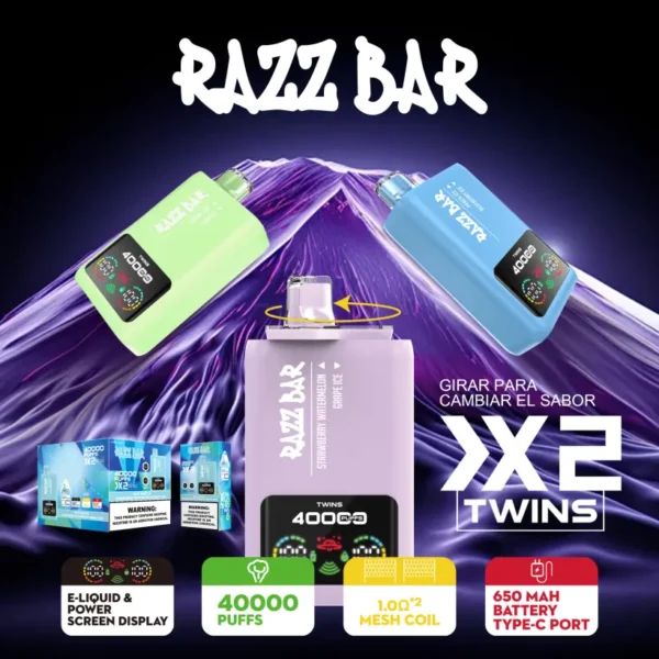 Razz Bar 40000 Puffs Disposable Vape 2 in 1 Flavors 40K Rechargeable Free Sipping EU Warehouse 13 Razz Bar 40000 Puffs Disposable Vape 2 in 1 Flavors 40K Rechargeable Free Sipping EU Warehouse