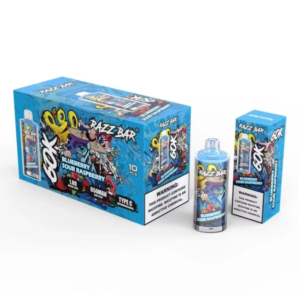 Razz Bar 60000 Puffs Disposable Vape 60K Crystal Design Rechargeable EU Free Shipping