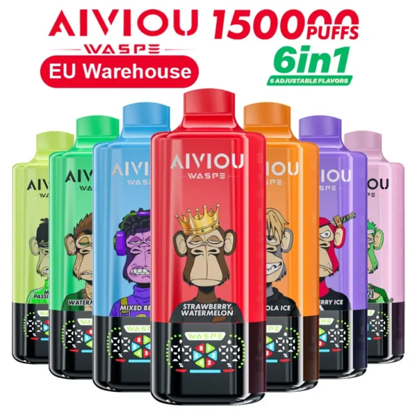 WASPE 150000 Puffs AIVIOU Disposable Vape 6 in 1 Wholesale Free Shipping EU Warehouse