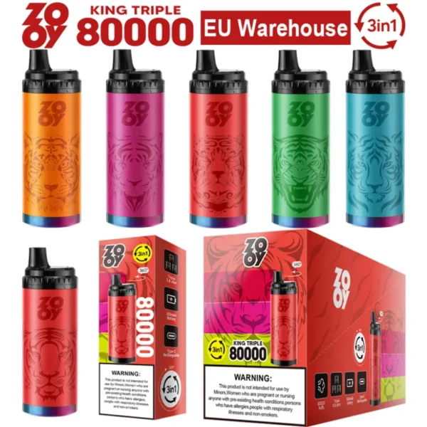 ZOOY 80k Puffs Disposable Vape King Triple 80000 3 in 1 EU Warehouse