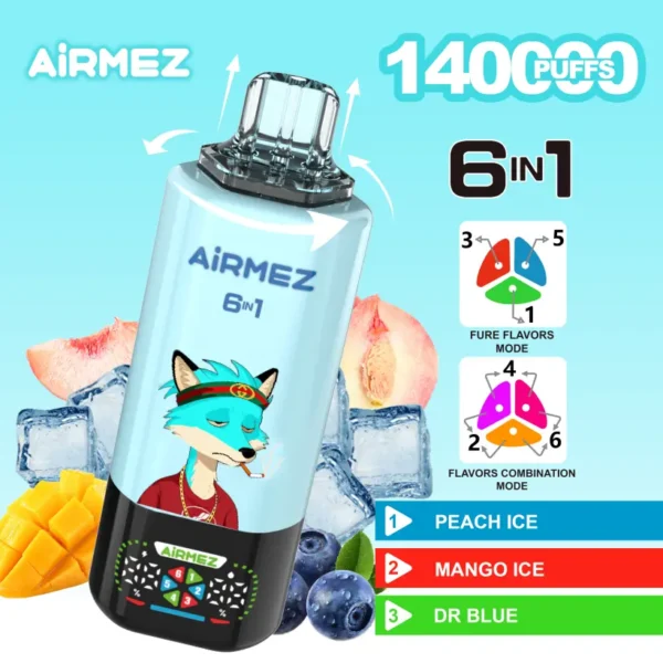 Airmez 140k Puffs 6 in 1 Disposable Vape Wholesale 3-7 Work Days Shipping EU Warehouse