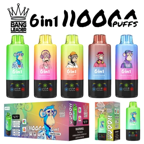 Bang Leader 110k Puffs 6 in 1 Rechargeable Disposable Vape 1100000 Free Shipping