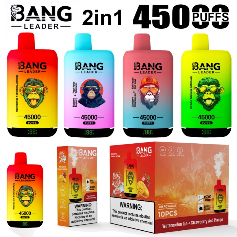Bang Leader 45000 Puffs 45k Double Flavors 2 in 1 Disposable Vape Wholesale Free Shipping 1 Bang Leader 45000 Puffs 45k Double Flavors 2 in 1 Disposable Vape Wholesale Free Shipping