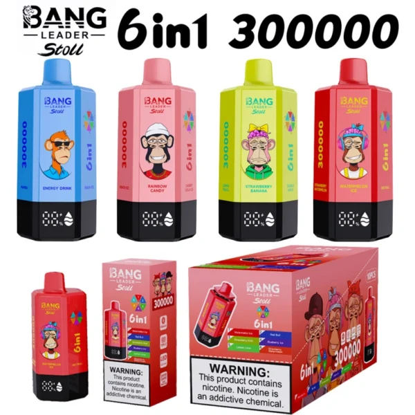 Bang Leader Stoll 300k Puffs 6 in 1 Dispsoable Vape 300000 Wholesale Free Shipping