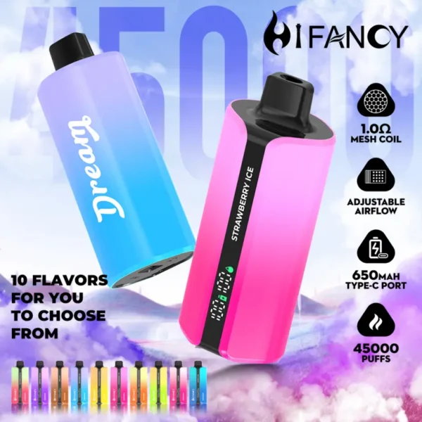 EU Vape Hifancy 45000 Puffs 45K Vaper Free Shippping Wholesale 10 Flavors