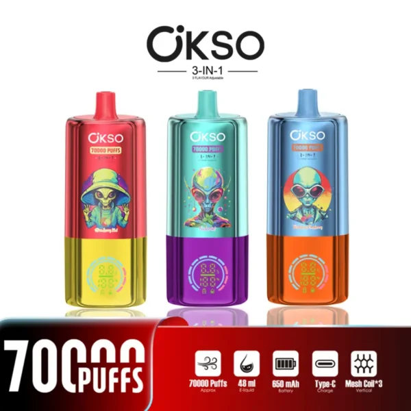 EU Vape OKSO 70000 Puffs 70k 3 in 1 Vaper Wholesale Free Shipping