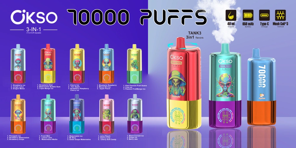 EU Vape OKSO 70000 Puffs 70k 3 in 1 Vaper Wholesale Free Shipping