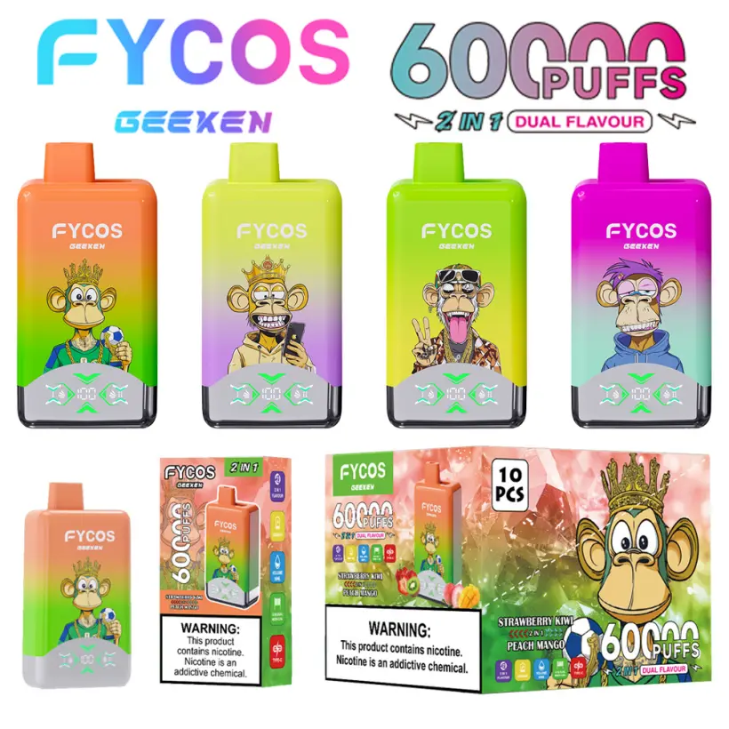 FYCOS 60K Puffs Disposable Vape 60000 2 in 1 Dual Flavors Free Shipping 1 FYCOS 60K Puffs Disposable Vape 60000 2 in 1 Dual Flavors Free Shipping