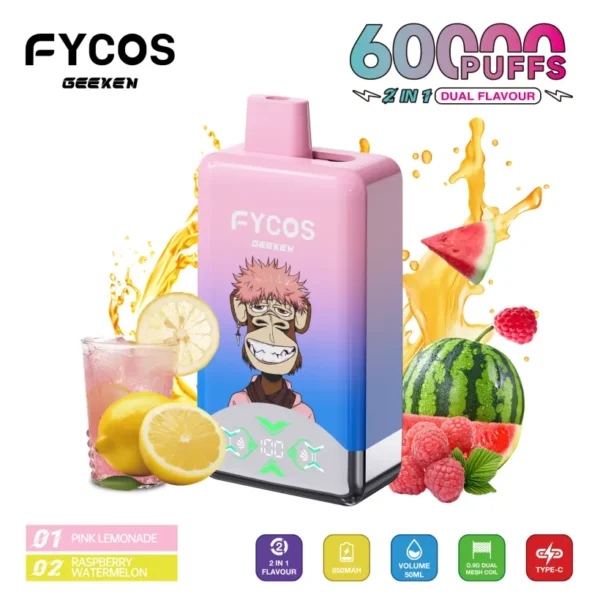 FYCOS 60K Puffs Disposable Vape 60000 2 in 1 Dual Flavors Free Shipping 13 FYCOS 60K Puffs Disposable Vape 60000 2 in 1 Dual Flavors Free Shipping