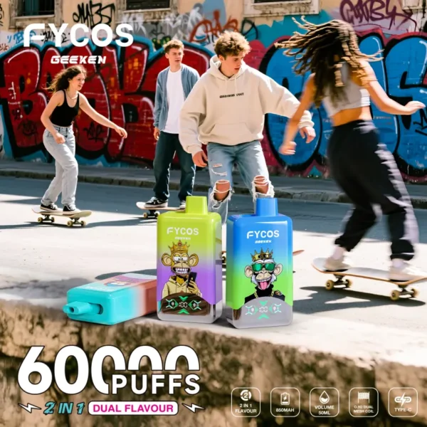 FYCOS 60K Puffs Disposable Vape 60000 2 in 1 Dual Flavors Free Shipping 11 FYCOS 60K Puffs Disposable Vape 60000 2 in 1 Dual Flavors Free Shipping
