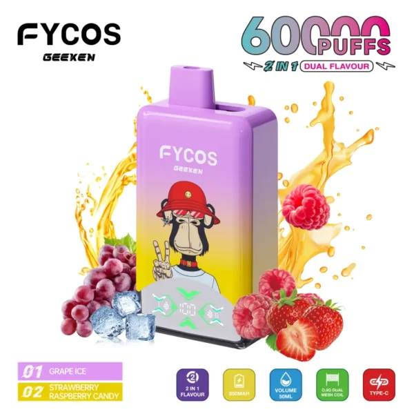 FYCOS 60K Puffs Disposable Vape 60000 2 in 1 Dual Flavors Free Shipping 15 FYCOS 60K Puffs Disposable Vape 60000 2 in 1 Dual Flavors Free Shipping