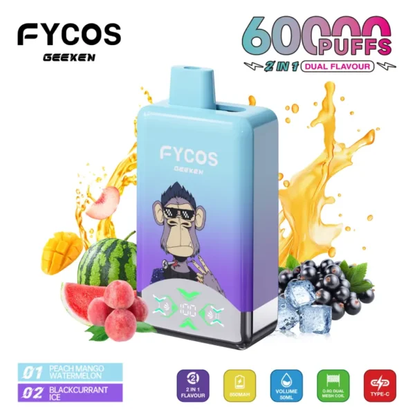 FYCOS 60K Puffs Disposable Vape 60000 2 in 1 Dual Flavors Free Shipping 14 FYCOS 60K Puffs Disposable Vape 60000 2 in 1 Dual Flavors Free Shipping