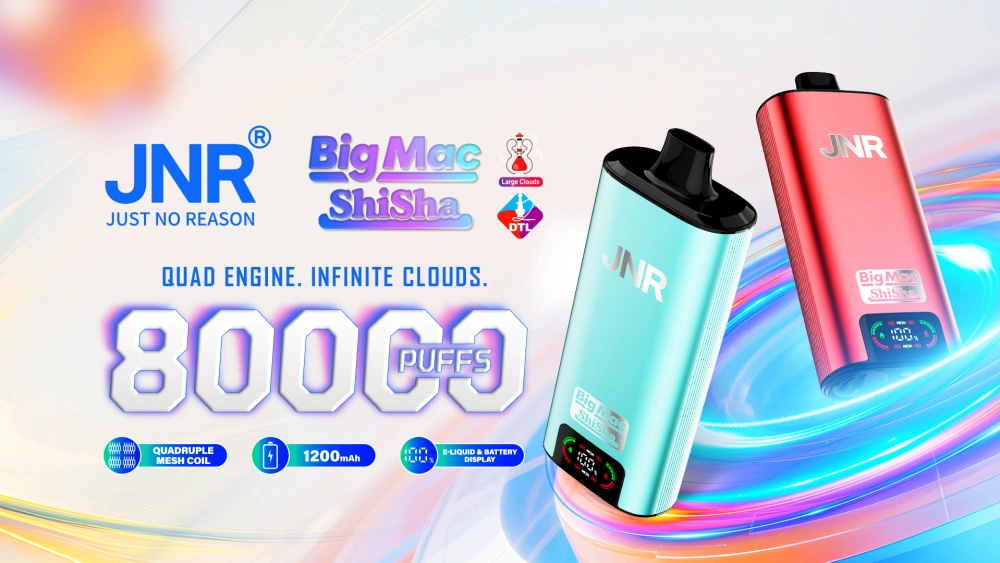 JNR 80K Puffs 80000 Big Mac Shisha DTL Disposable Vape Wholesale Free Shipping